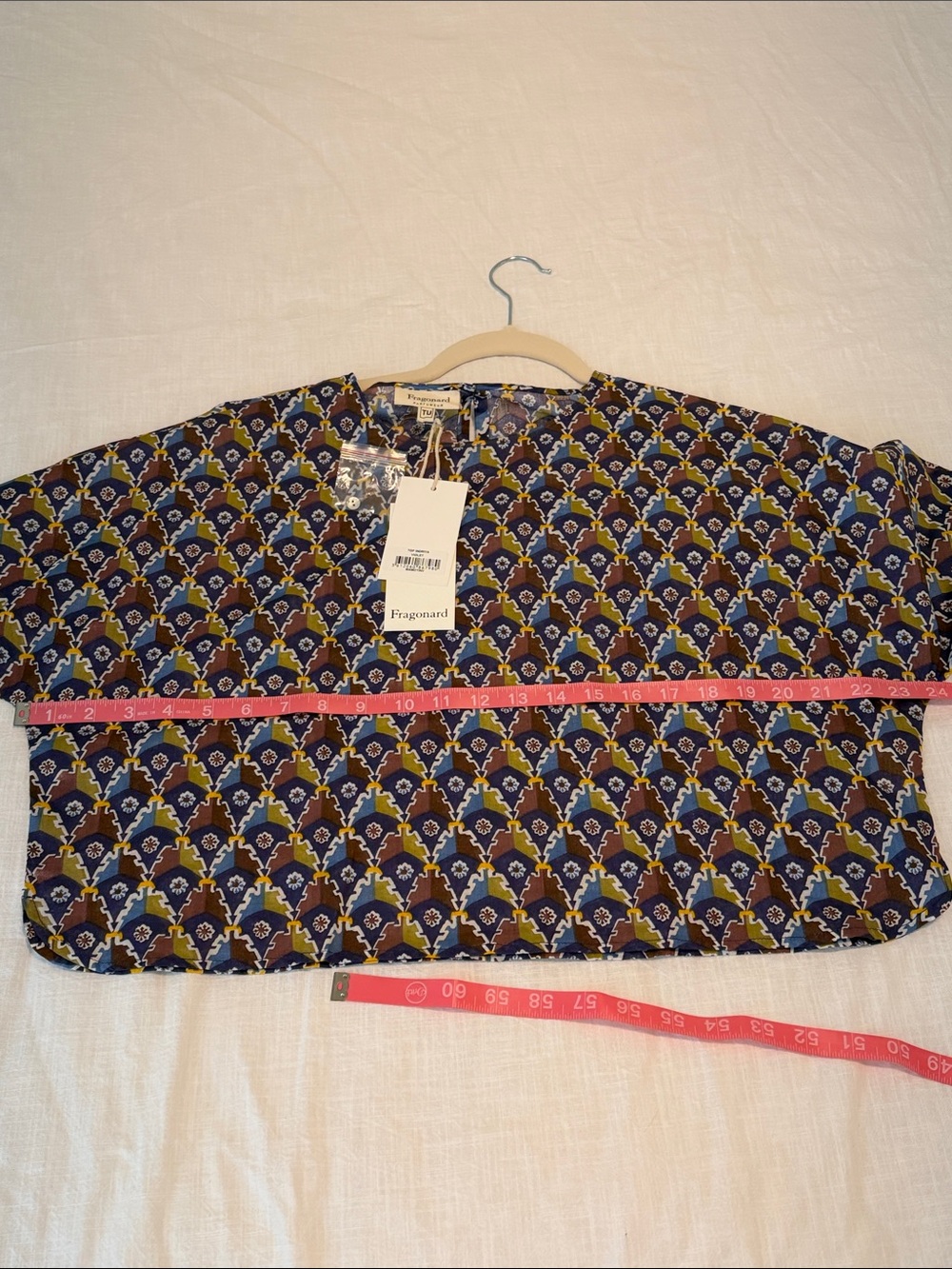 NWT Fragonard Paris French Cotton Block Print Top Boho European Summer Artisan - Picture 13 of 13